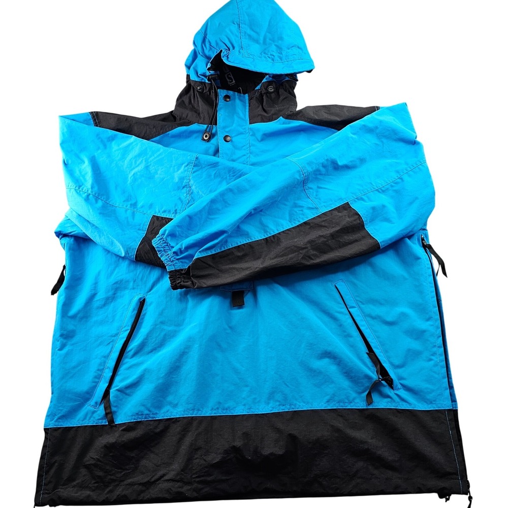 Sierra Designs Windbreaker Anorak Jacket Mens XL Blue Black Winter Sports Hooded